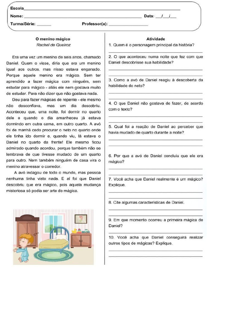 Atividade Menino Mágico | PDF