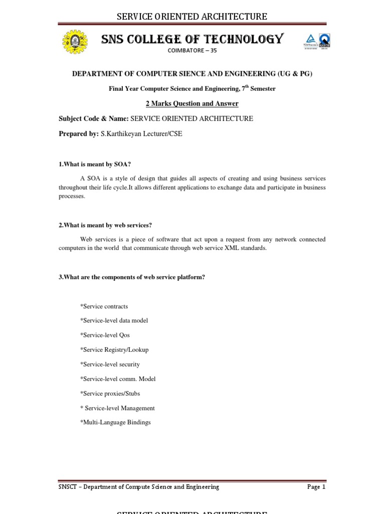Service Oriented Architecture Overview | PDF | Service Oriented ...
