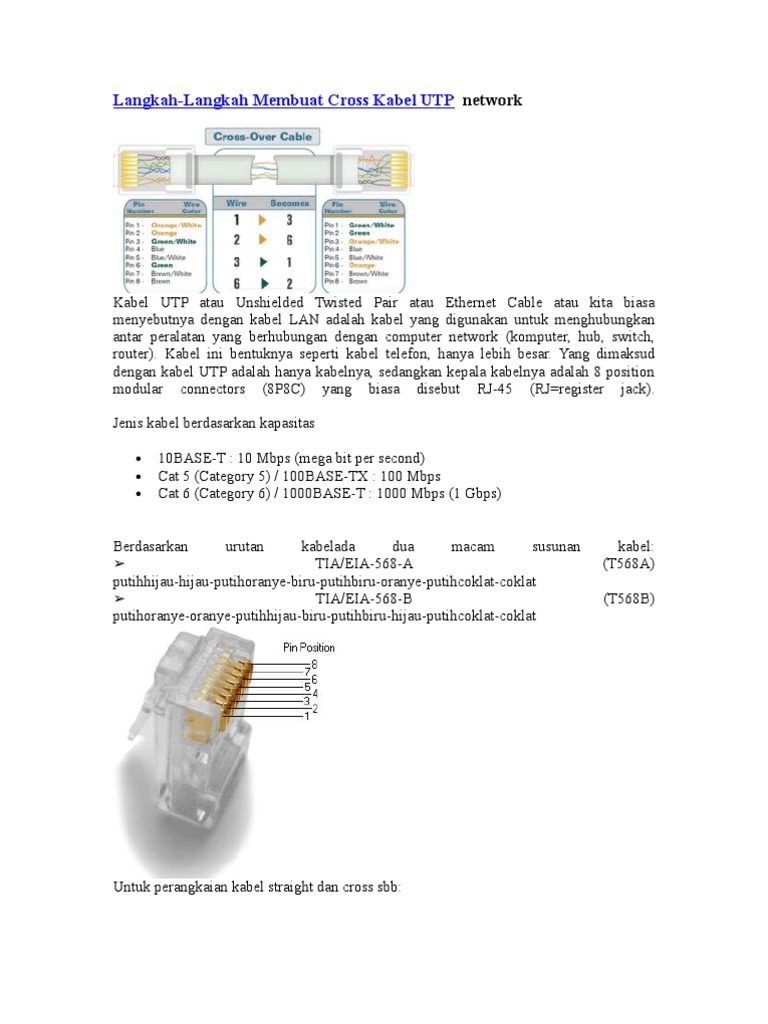 Langkah-Langkah Membuat Cross Over Cable Network | PDF