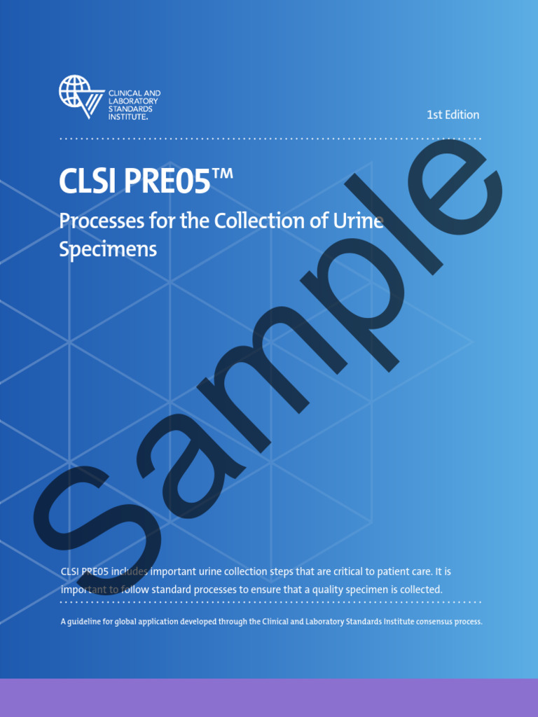 CLSI PRE05: Urine Collection Guidelines | PDF | Infection | Clinical ...