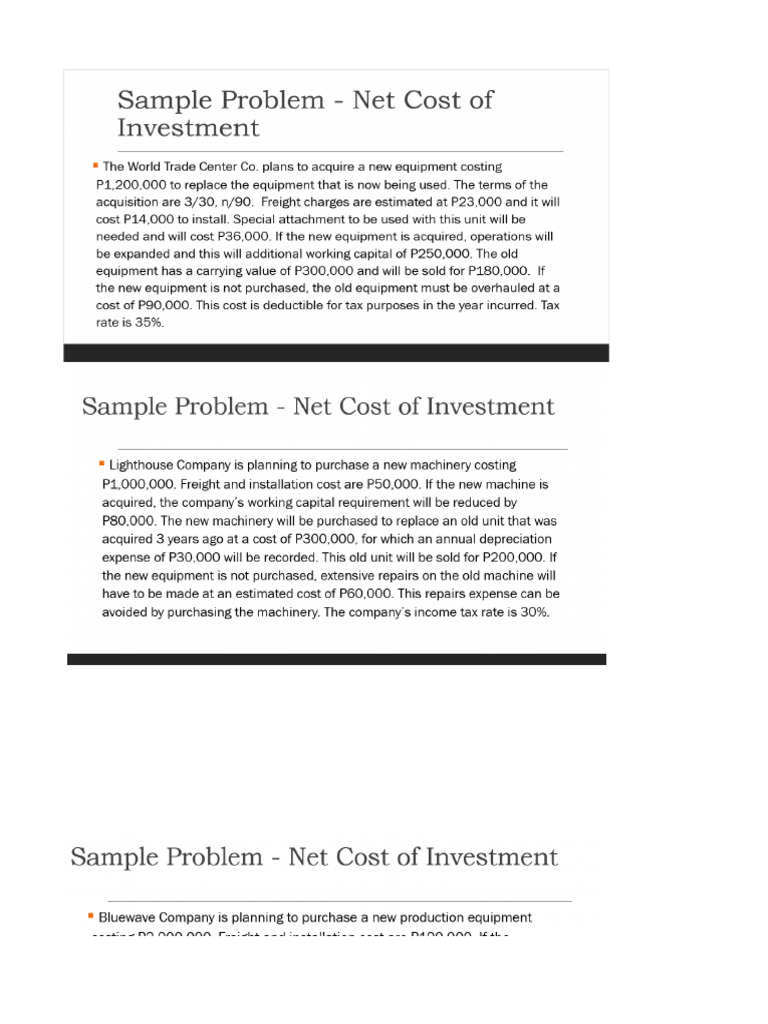 Capital Budgeting Problems And Solutions Pdf Expense Investing