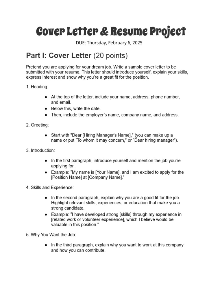 Cover Letter and Resume Guide | PDF | Résumé