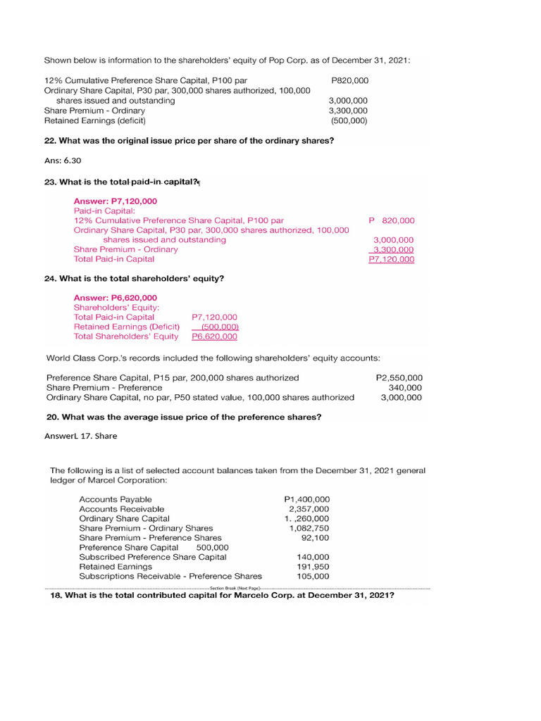 Reviewer - Final Quiz 1-1 | PDF | Preferred Stock | Stocks