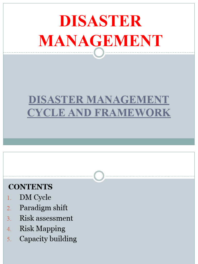 Disaster Management Cycle Overview | PDF | Emergency Management | Risk