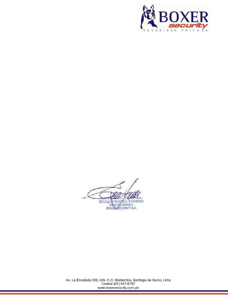 Constancia de Trabajo - Boxer Security | PDF