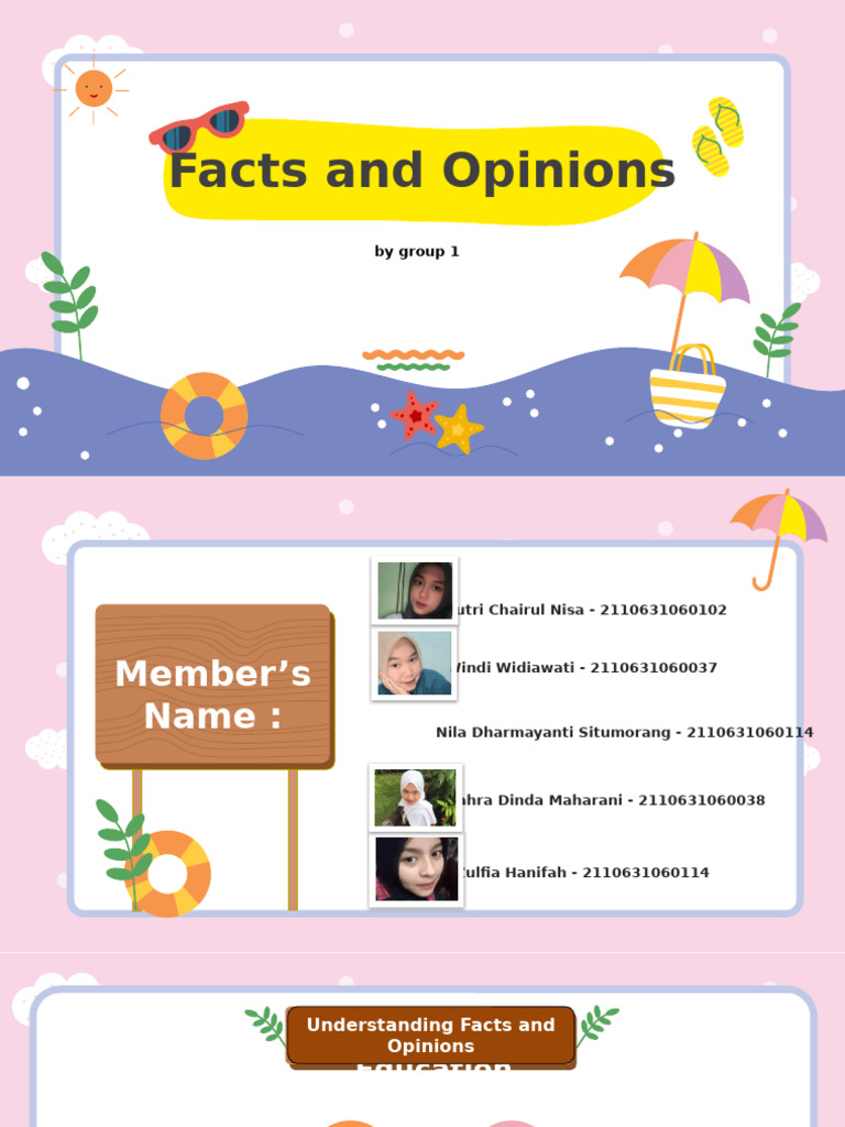 Facts and Opinions: by Group 1 | PDF | Reason | Cognition