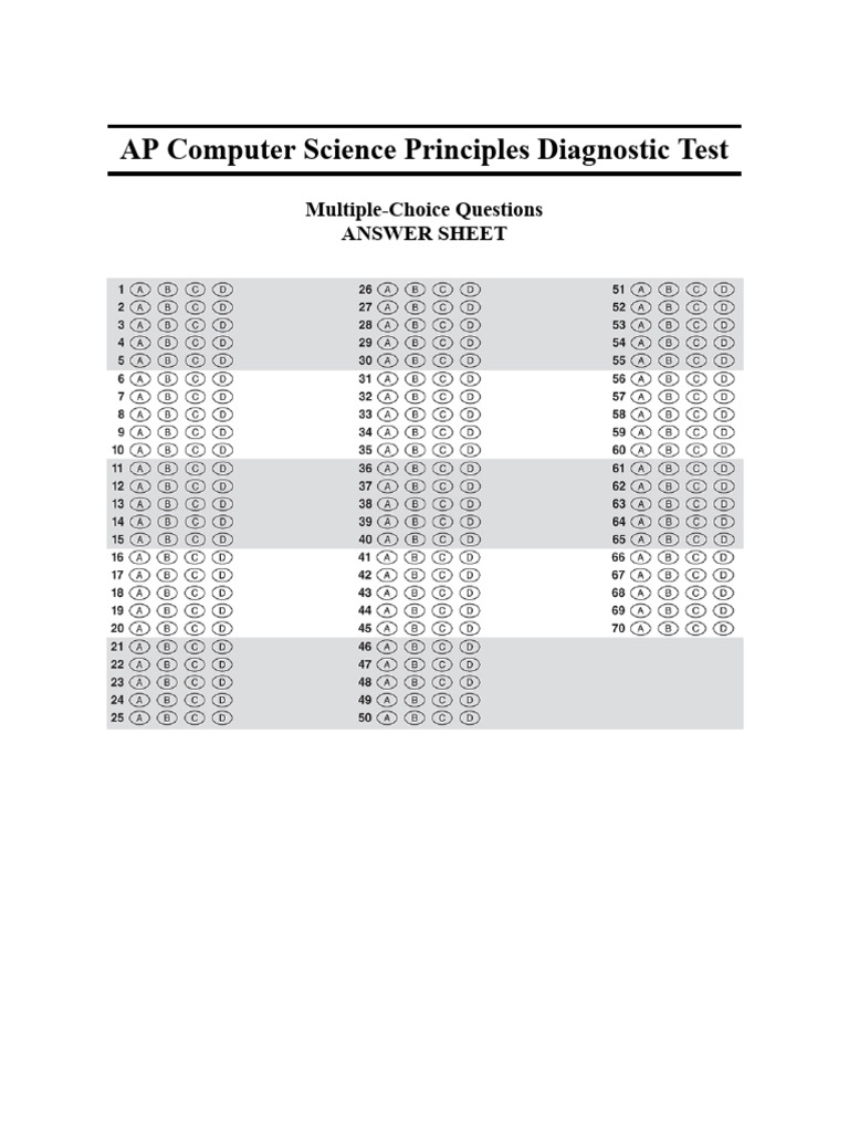 AP Computer Science Principles Test | PDF | Algorithms | Multiple Choice
