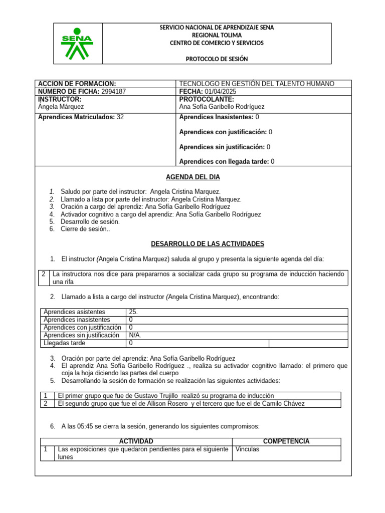 PROTOCO 01 DE ABRIL | PDF