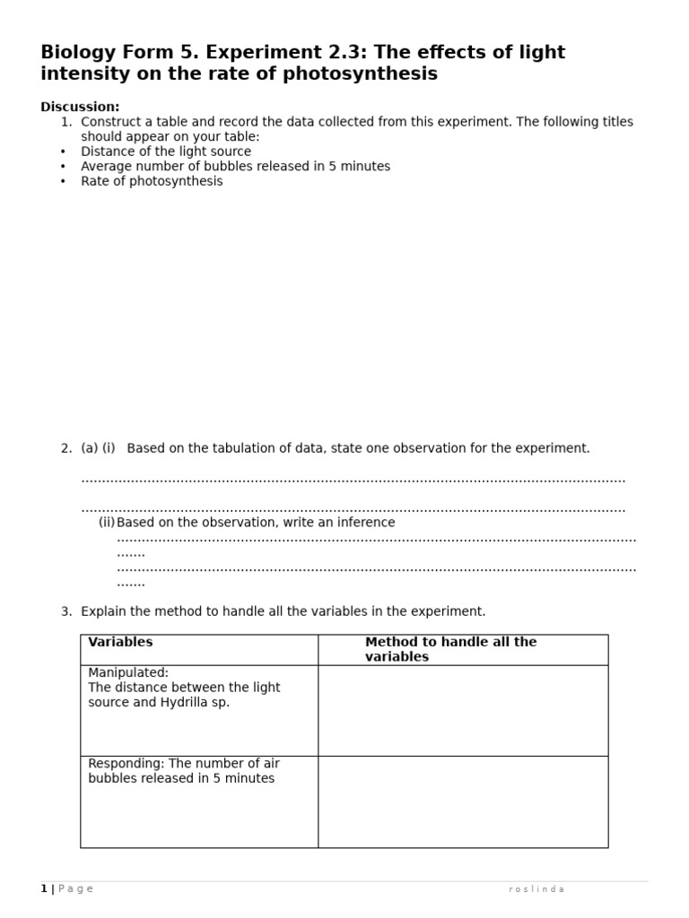 CHAPTER 2 Leaf Structure and Function-Discussion Exp 2.3 | PDF | Experiment