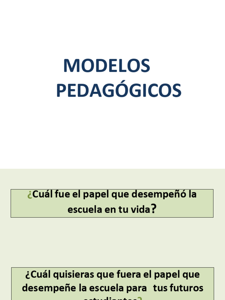 Modelos Pedagógicos en Educación | PDF | Plan de estudios | Pedagogía
