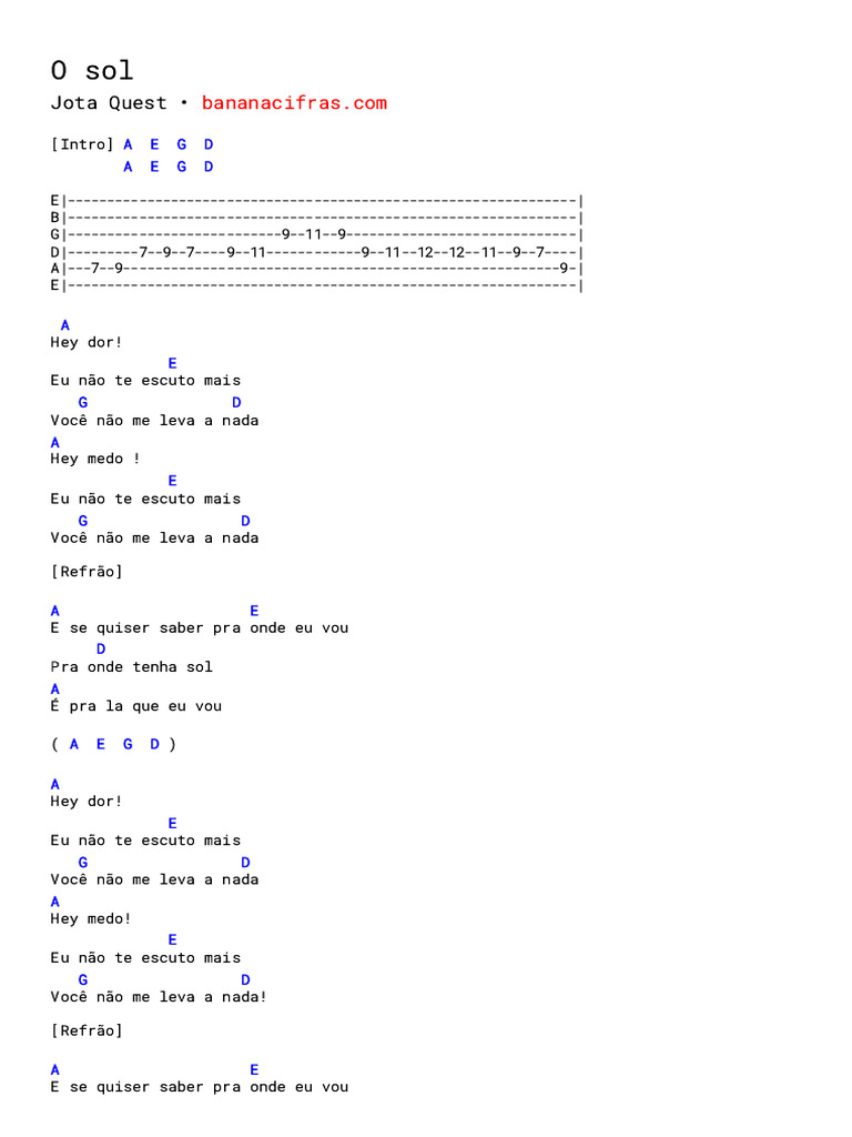 Letra da Música 
