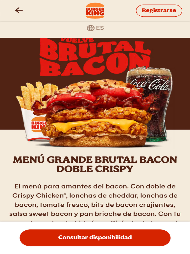 Menú Brutal Bacon Doble Crispy | PDF