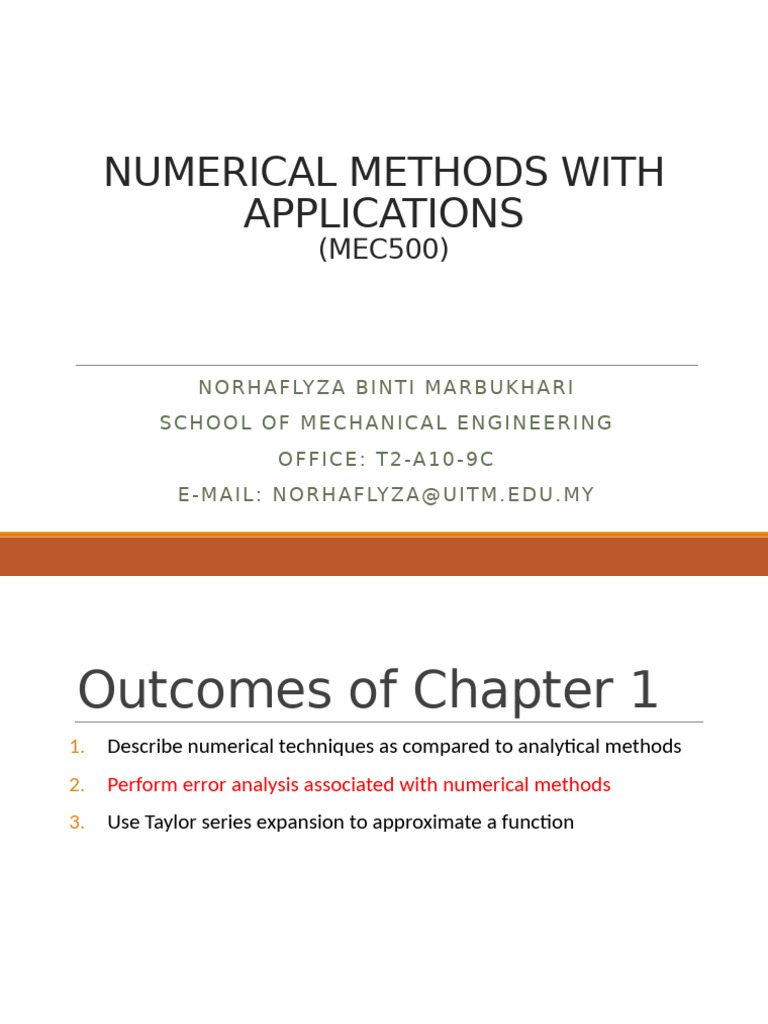 Numerical Methods and Error Analysis | PDF | Numerical Analysis ...