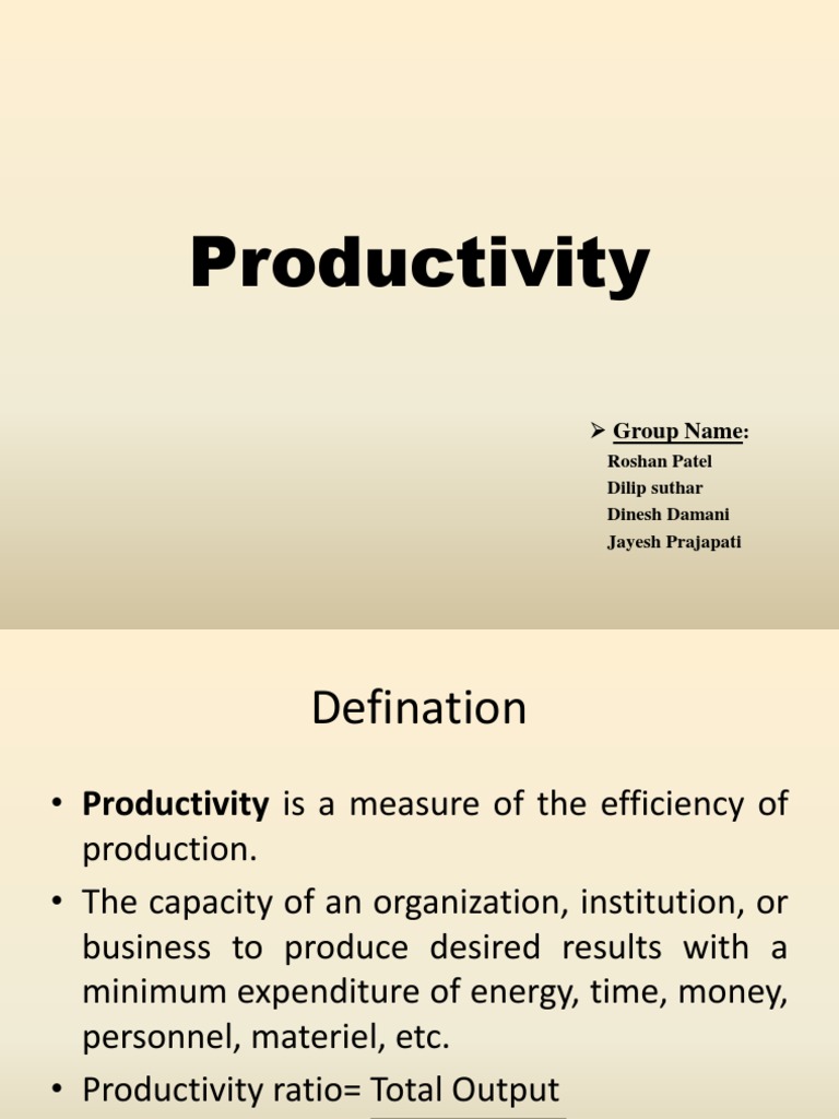 Understanding Productivity Metrics | PDF