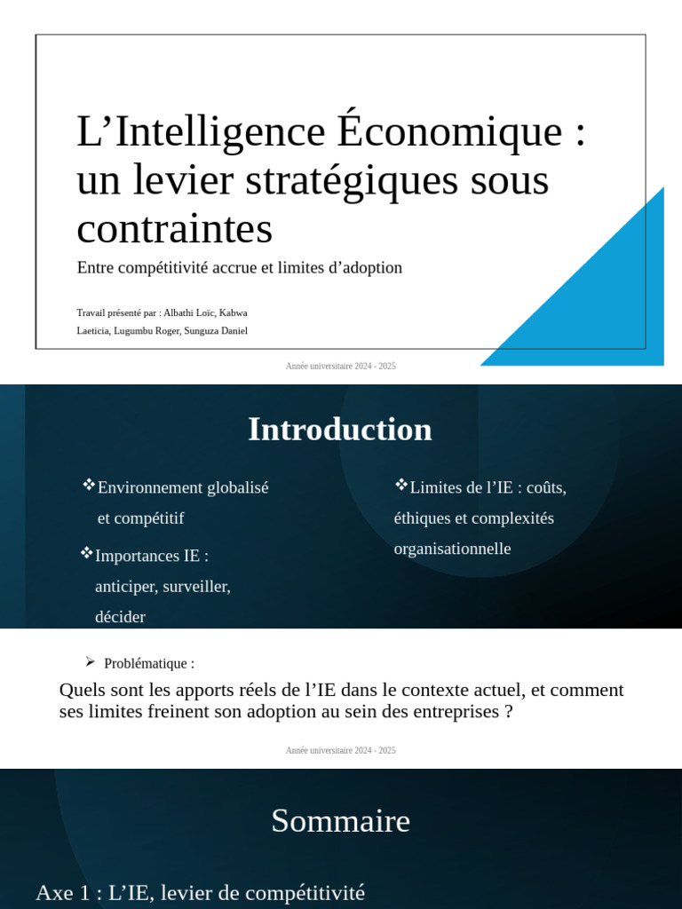 Intelligence Économique : Avantages et Limites | PDF | Innovation ...