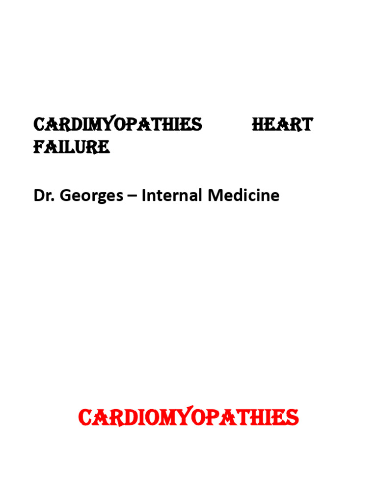 Cardiomyopathies: Types and Treatments | PDF | Heart Failure | Heart