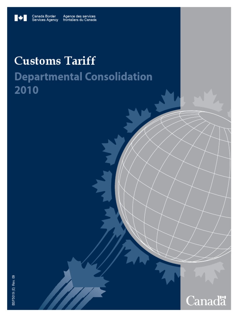 Canada Customs Tariff Amendments 2010 | PDF | Tariff | Textiles