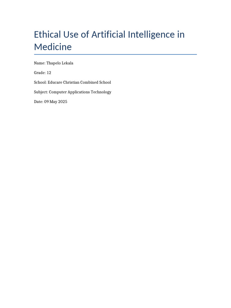 Ethical AI Use in Healthcare Insights | PDF | Artificial Intelligence ...