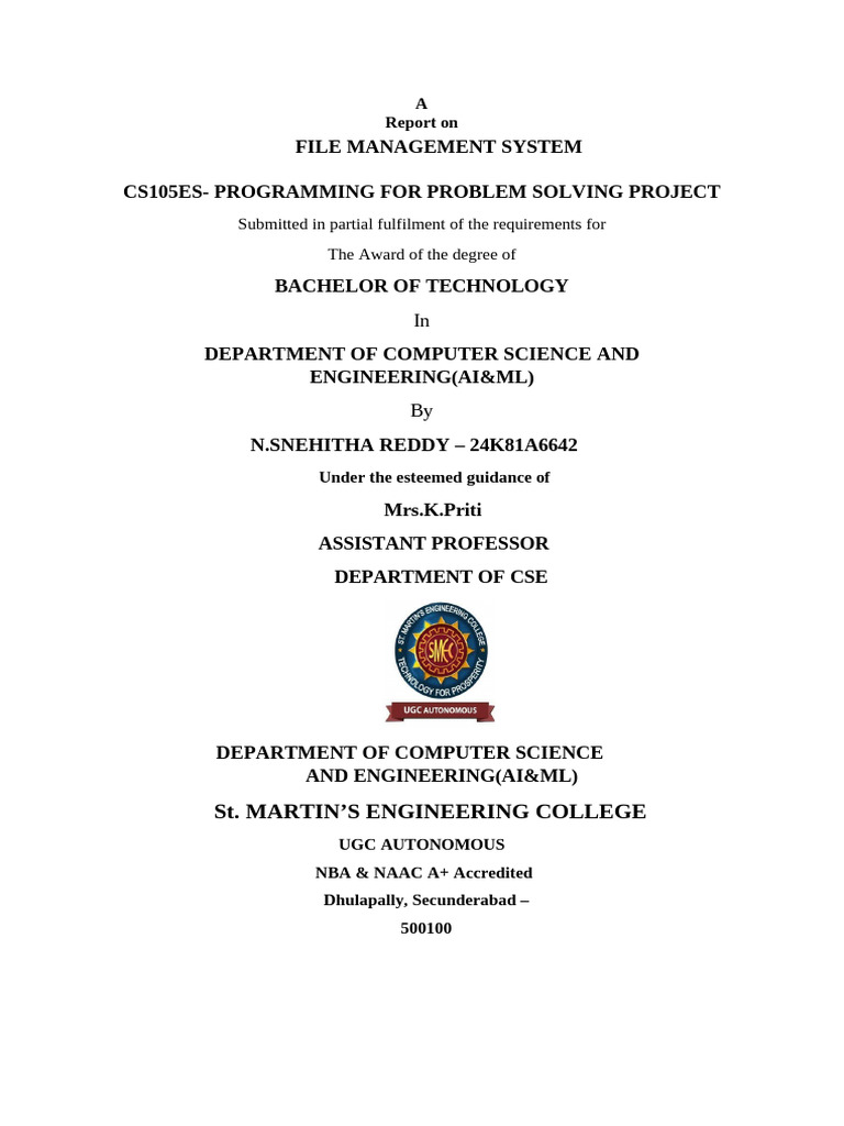 File Management System Project in C | PDF | Computer File | File System