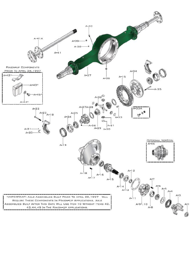 Dana 44 TTB Axle Parts List | PDF | Axle | Mechanical Engineering
