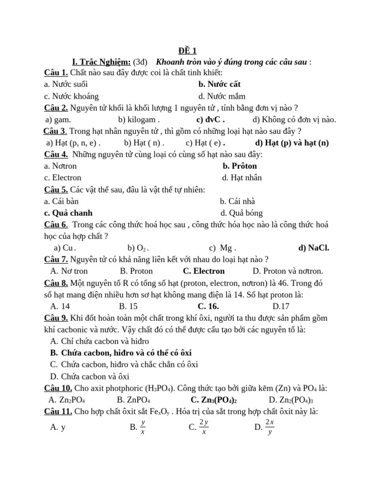 3 ĐỀ TN + TL (ĐA) | PDF