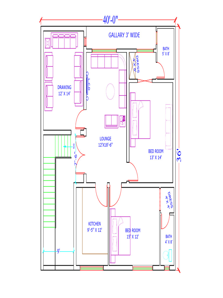 Floor Plan Layout with Dimensions | PDF