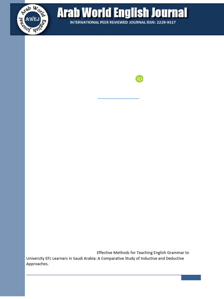 Inductive vs. Deductive Grammar Teaching | PDF | English As A Second Or ...