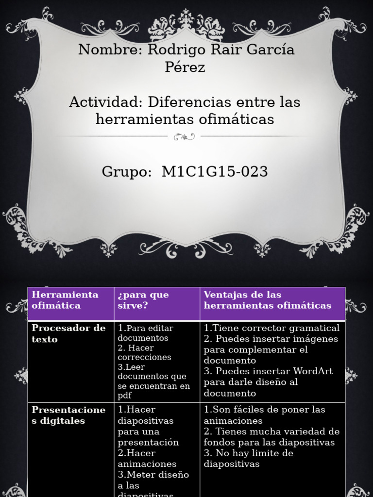 Comparativa de Herramientas Ofimáticas | PDF