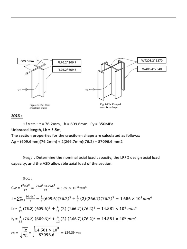 Axial Load Capacity of Cruciform Section | PDF | Solid Mechanics ...