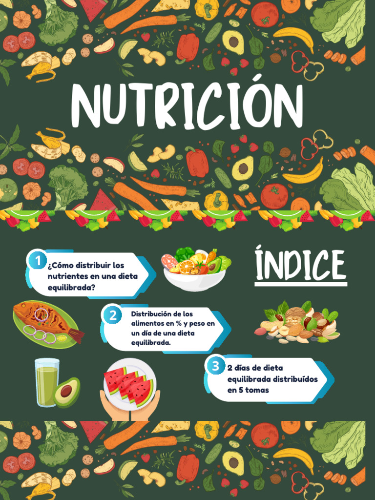 Distribución de Nutrientes en Dieta Equilibrada | PDF | Dieta | Caloría