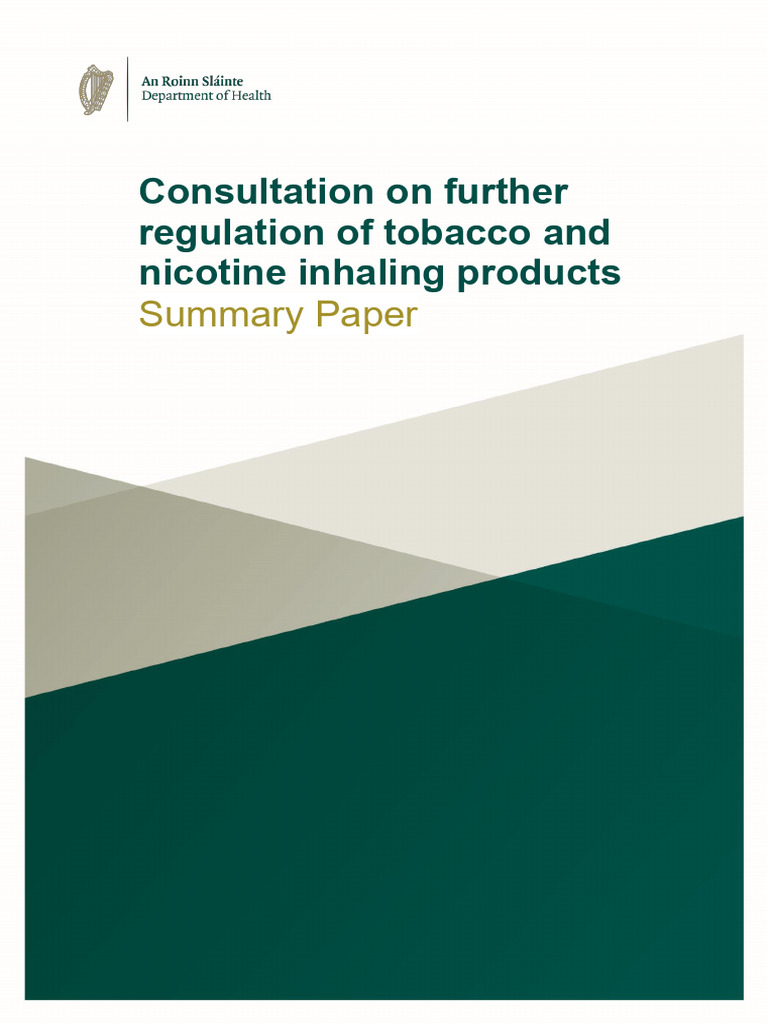 Consultation On Further Regulation of Tobacco and Nicotine Inhaling ...