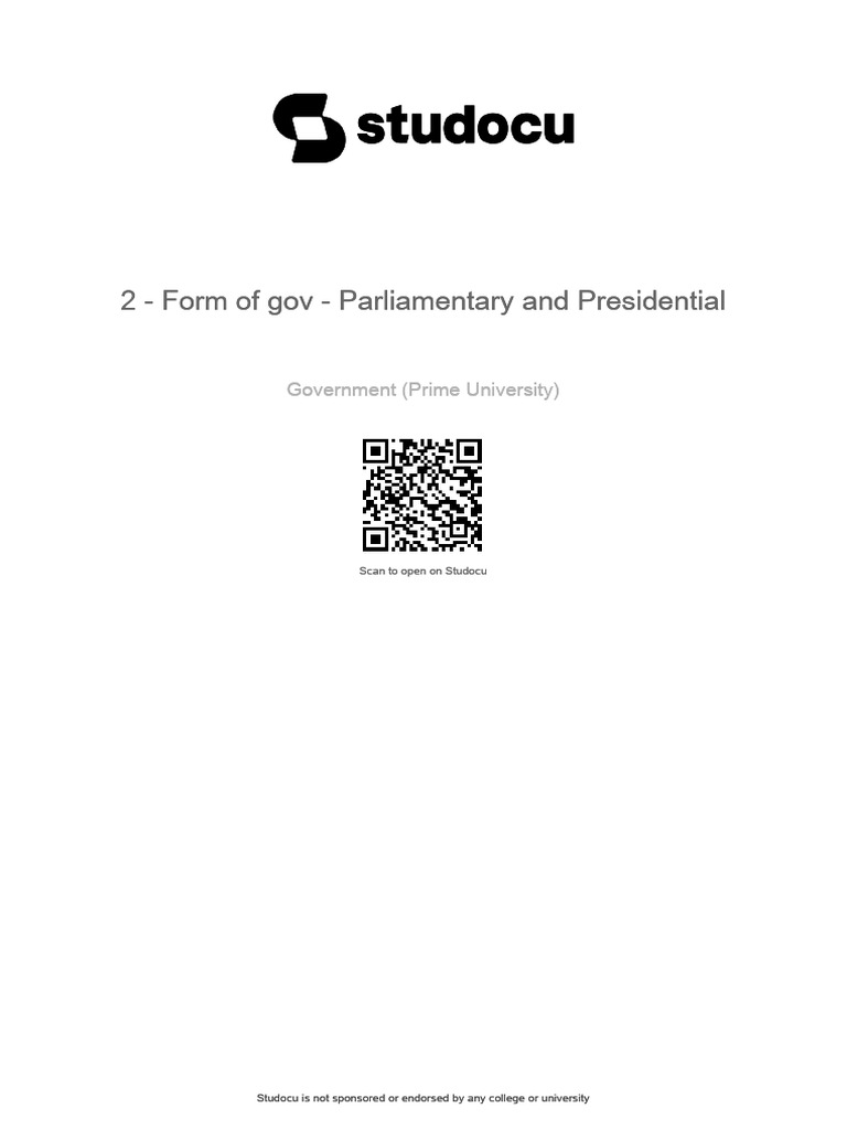 2.4 Parliamentry Form of Goverment Political Science | PDF