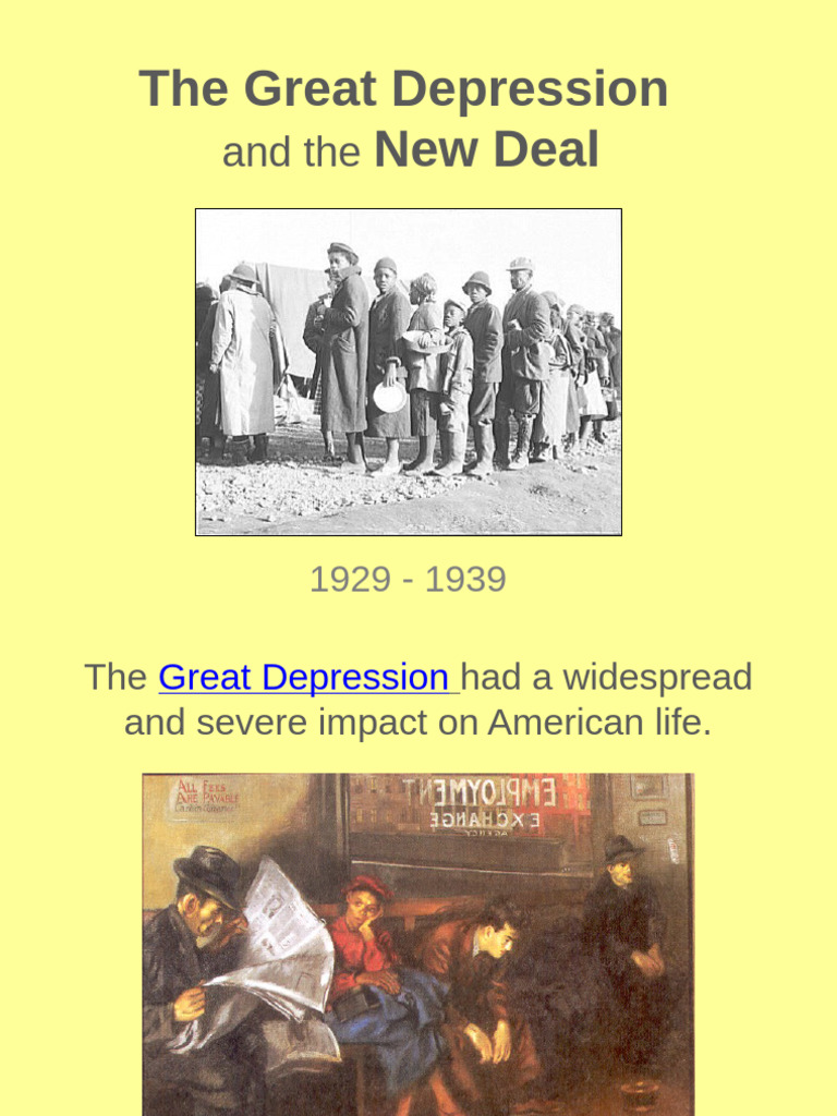 Great Depression and New Deal Power Point | PDF | Great Depression ...