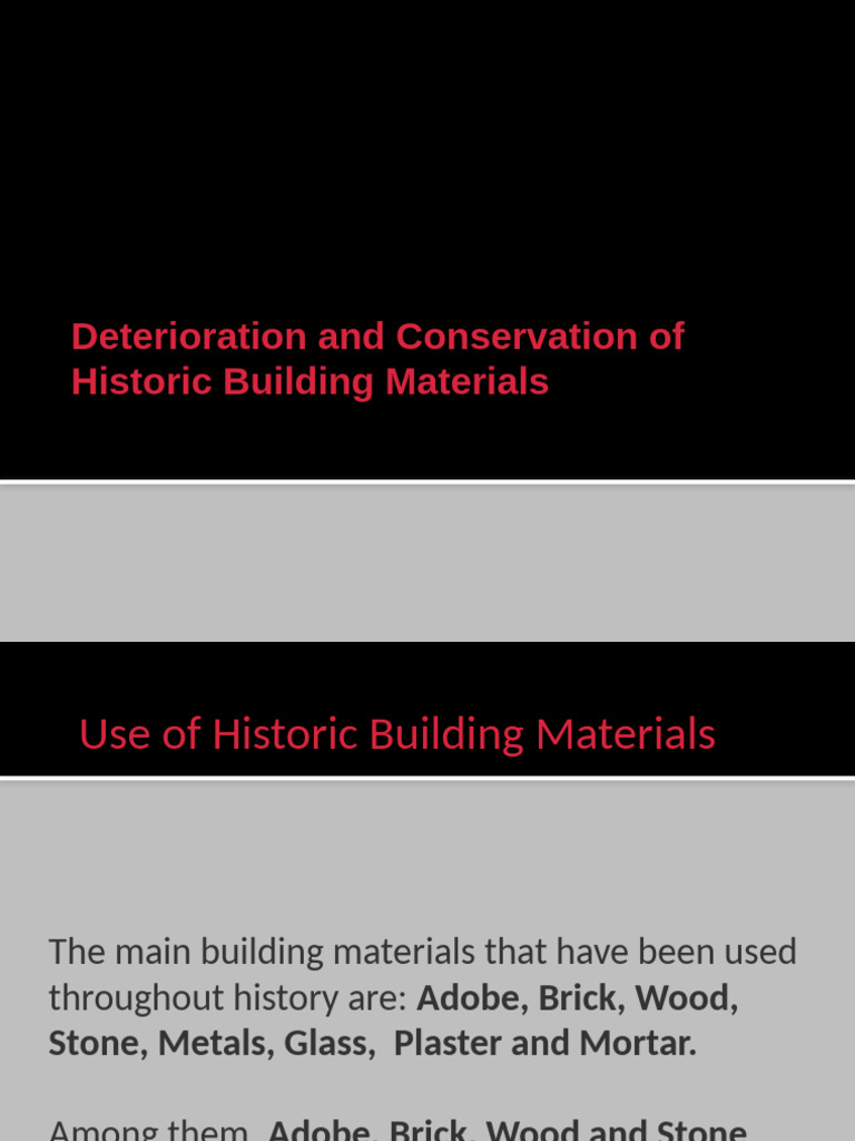 Historic Building Materials and Conservation | PDF | Masonry | Building ...