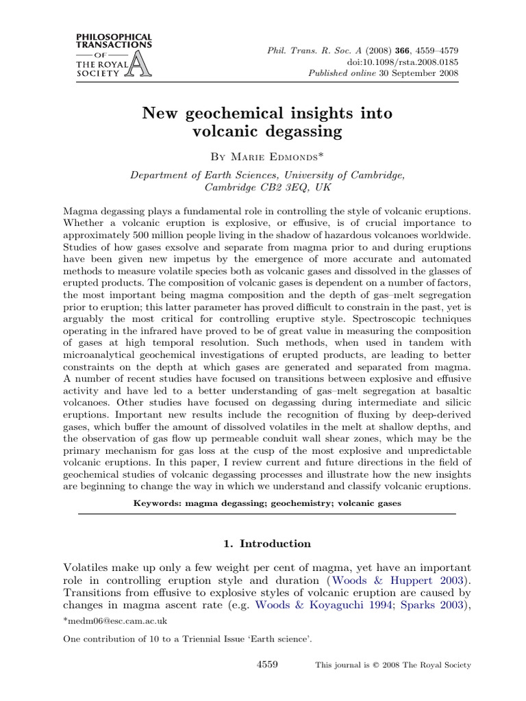 New Geochemical Insights Into | PDF | Magma | Volcano