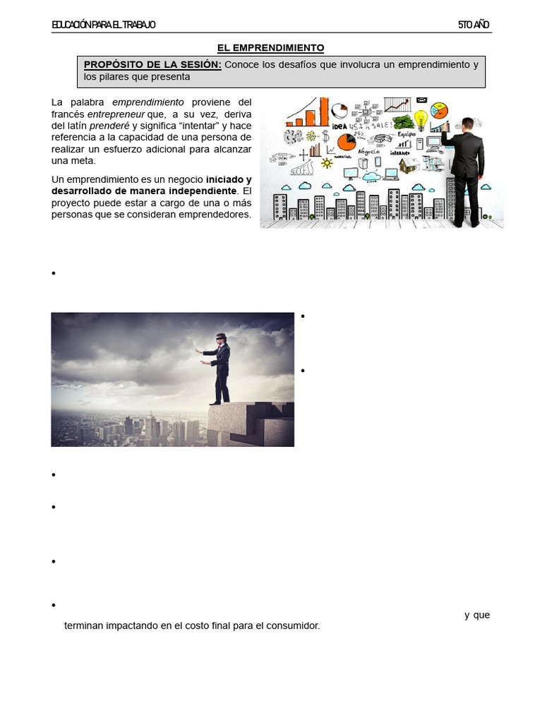 Pilares del Emprendimiento en Educación | PDF | Iniciativa empresarial ...