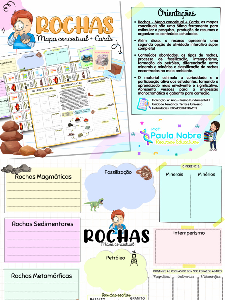 Rochas Mapa Conceitual Cards n49c7a | PDF