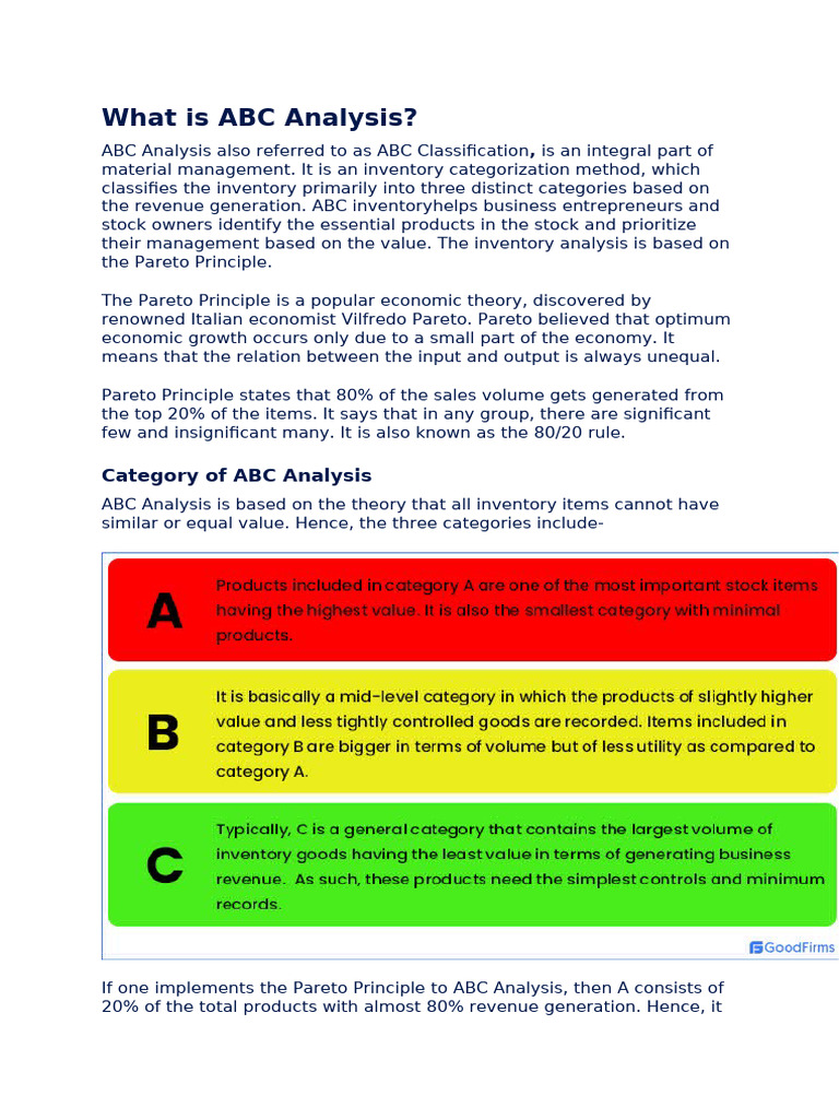 Understanding ABC Analysis for Inventory Management | PDF | Inventory ...