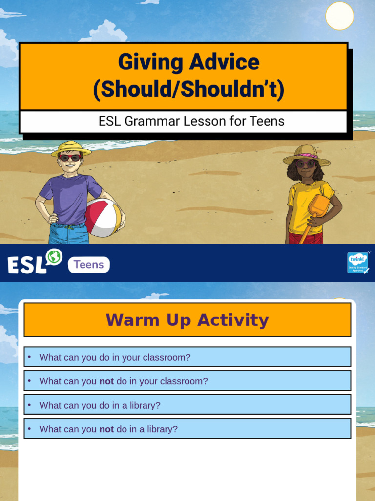 T 1725013710 Esl Giving Advice Should Shouldnt Teens A2 Ver 3 | PDF ...