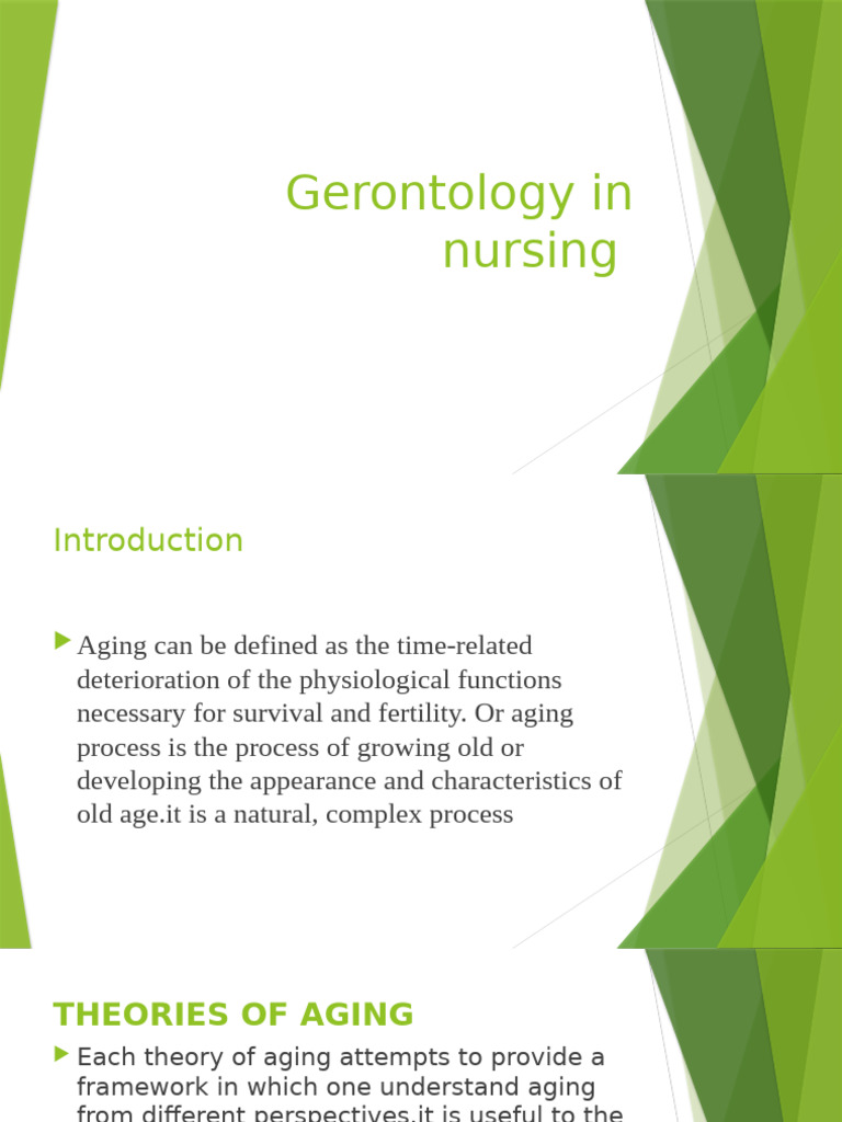 Theories of Aging in Nursing | PDF | Gene | Senescence