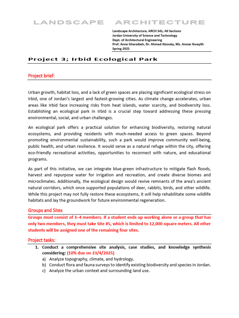 Ibrids Ecological Park Design Project | PDF | Ecology | Landscape