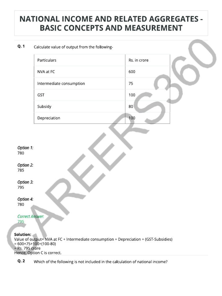 3 National Income and Related Aggregates - Basic Concepts Ubwowp4 | PDF