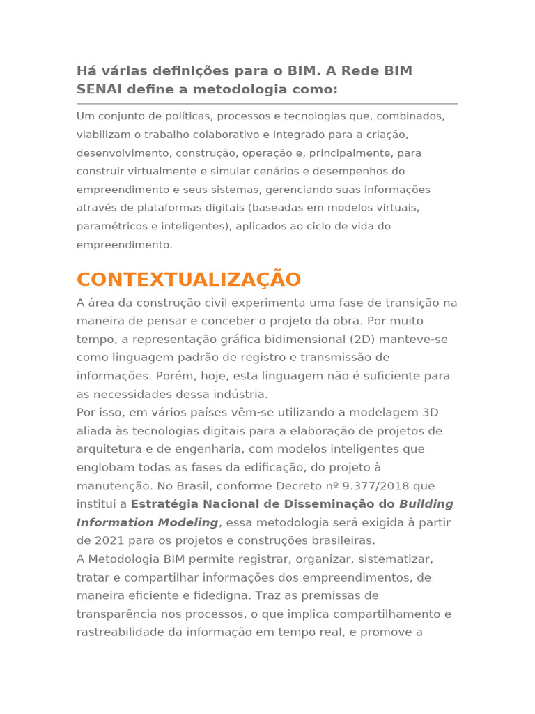 Entenda a Metodologia BIM na Construção | PDF | BIM | Veículo aéreo não ...