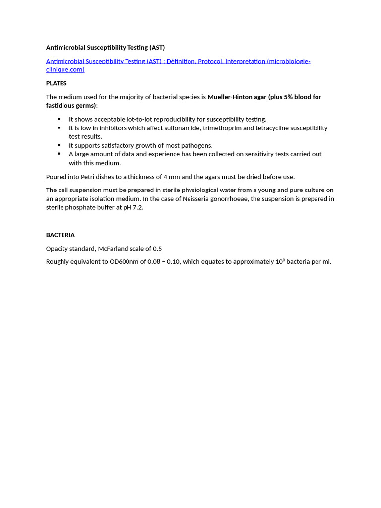 Antimicrobial Susceptibility Testing | PDF