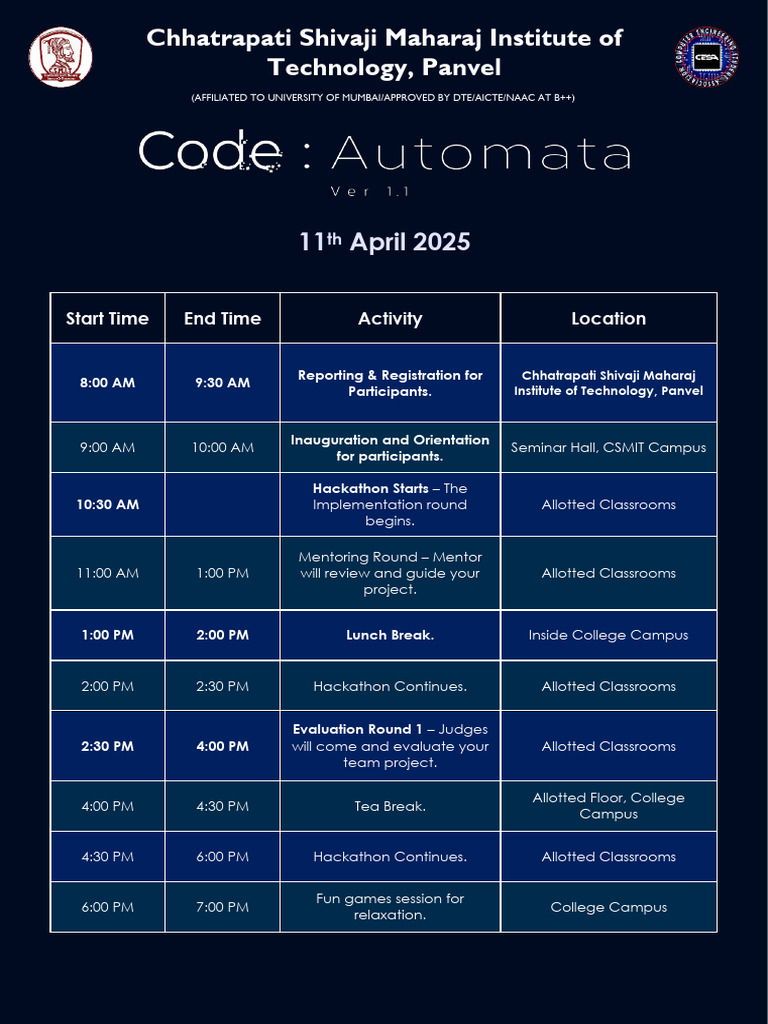 Code Automata Schedule | PDF
