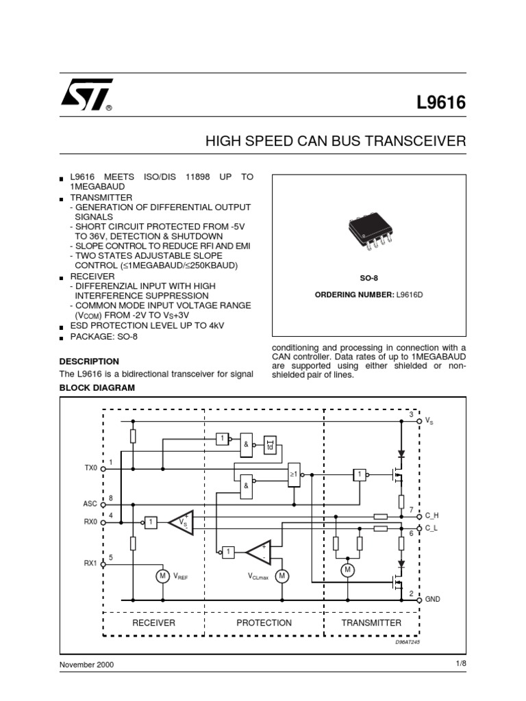 High Speed Can Bus Transceiver: Description | PDF | Electromagnetic ...