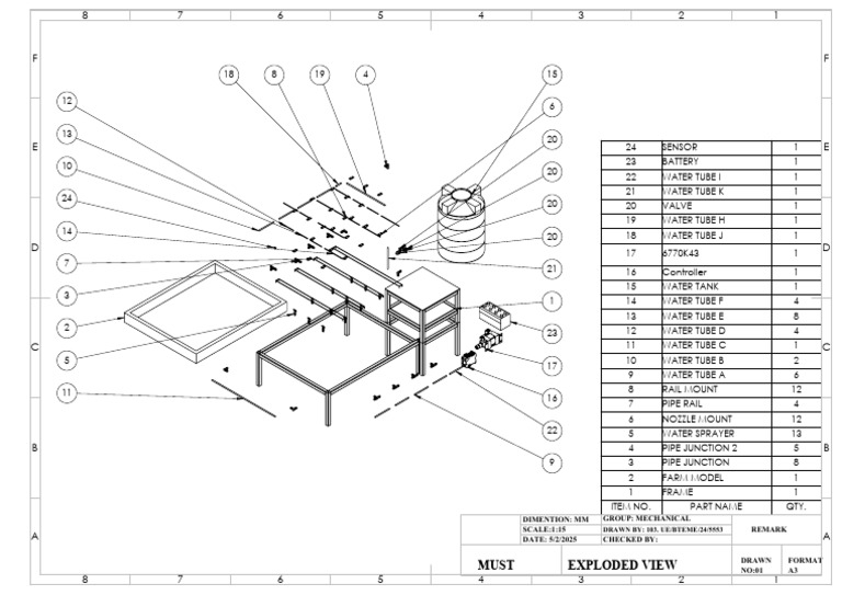 Mechanical Parts List and Diagram | PDF | Equipment
