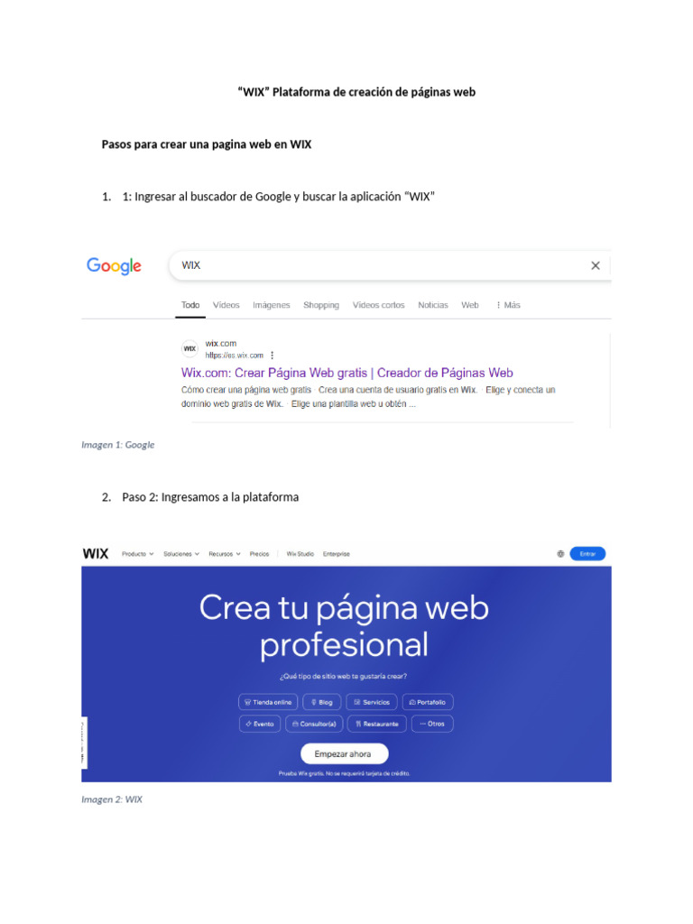 Crear página web en WIX: Guía paso a paso | PDF