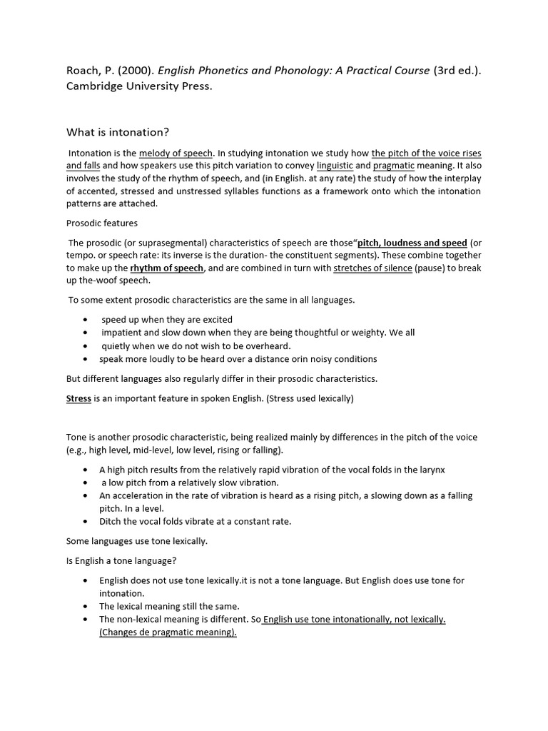 Understanding English Intonation Patterns | PDF | Stress (Linguistics ...