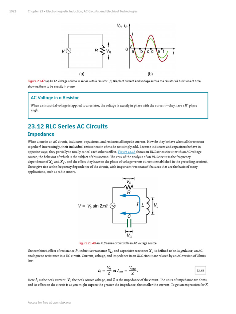 Phase Angle in RLC Series Circuits | PDF | Electrical Impedance | Resonance